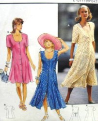 4552 BUTTON DOWN SWING DRESS LENGTHS PATTERN 8-18